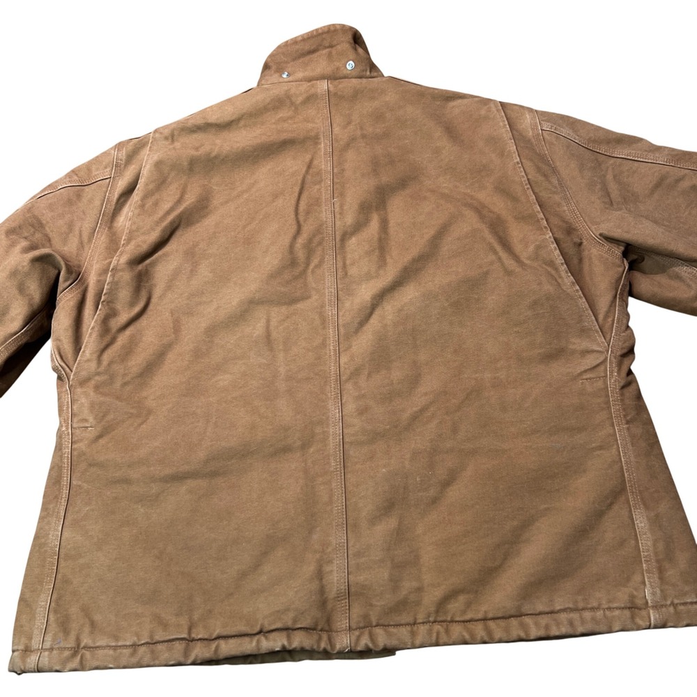 Carhartt Mens 2XL Brown Duck Chore Coat Jacket Quilted Lined Workwear - Picture 16 of 16